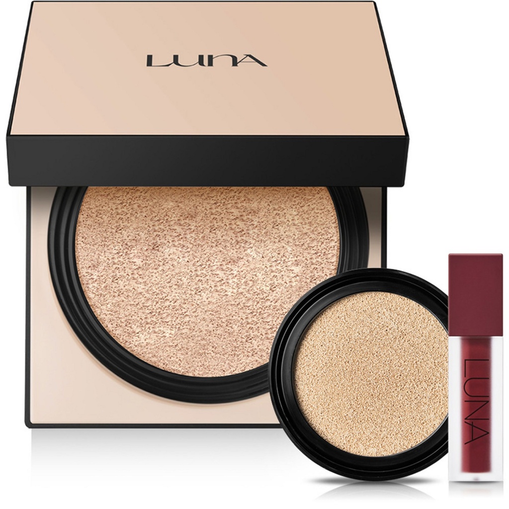 Luna Long Lasting Conceal Fixing Cushion Original 12g + Refill 12g + Mini Matte Tint Leather Set