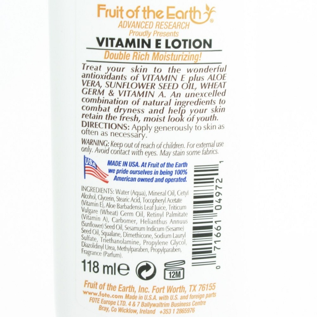 Fruit of the Earth Vitamin E Skin Care Lotion