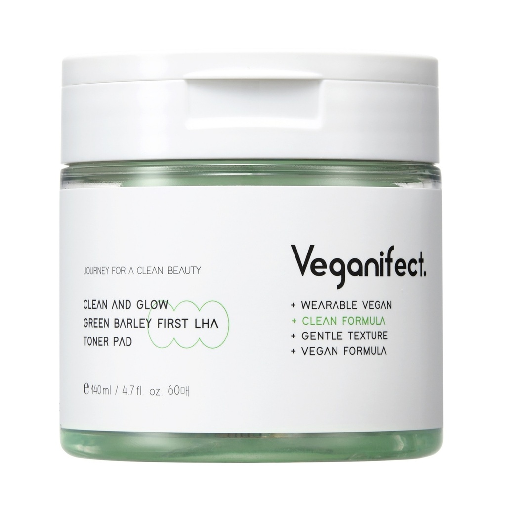 Vegan Effect Green Barley First LHA Exfoliation Toner Pad 140ml