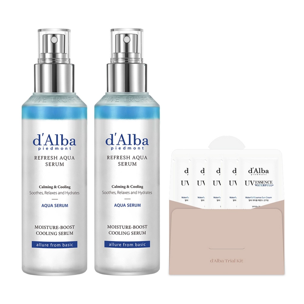 Dalba White Truffle Refreshing Aqua Serum 150ml x 2p + Essence Sunscreen 3ml x 5p