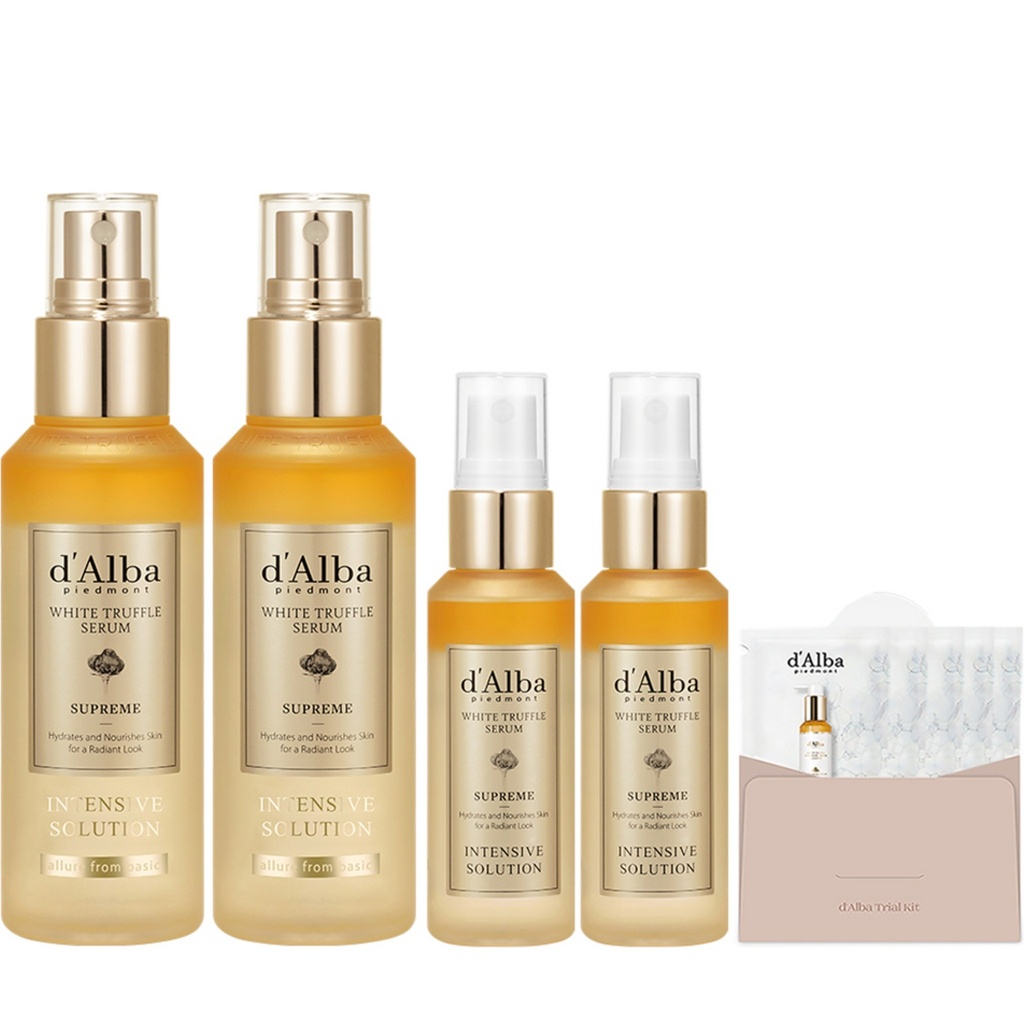 Dalba White Truffle Supreme Intensive Serum 100ml x 2p + 50ml x 2p + Cleanser 15ml Set