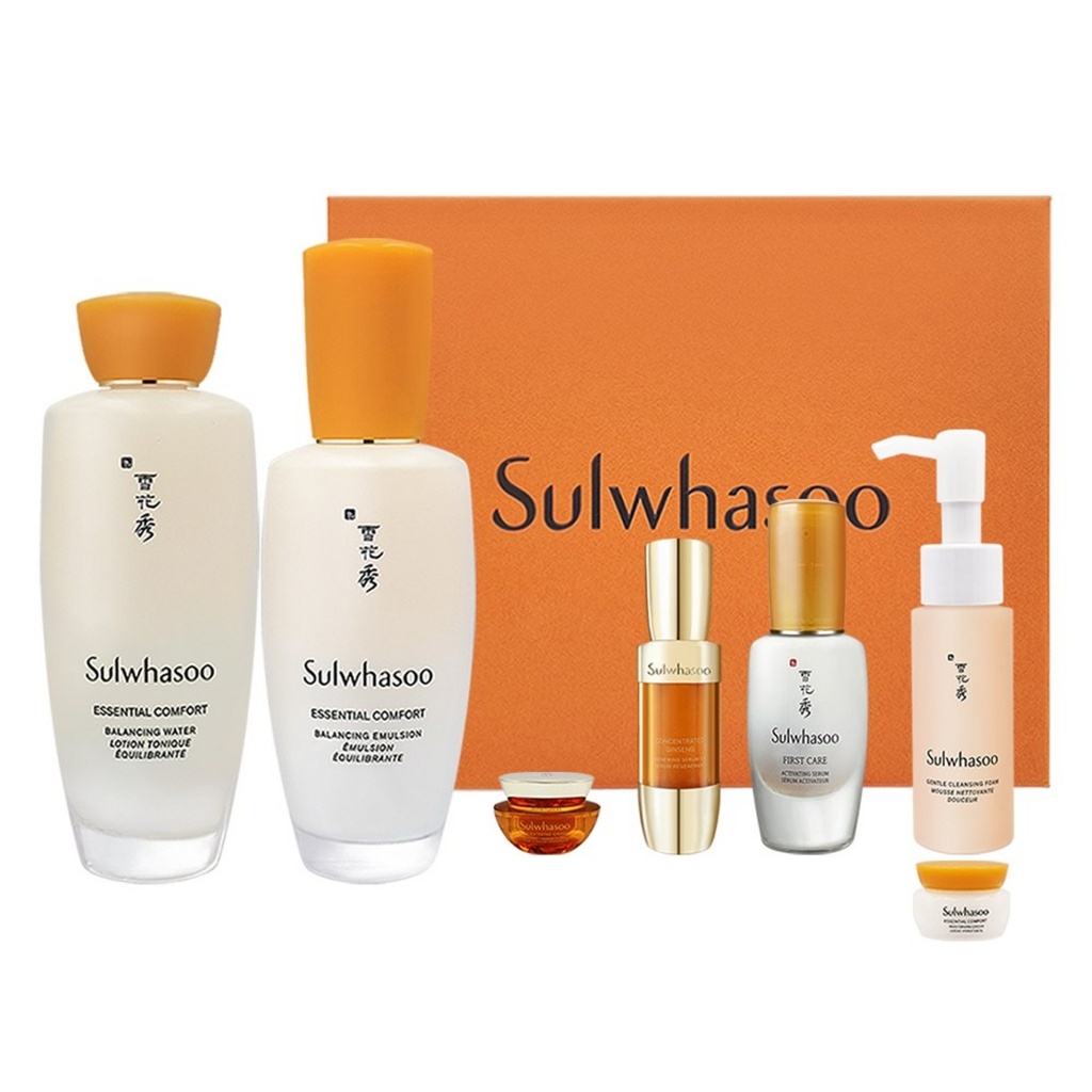 NEW Sulwhasoo Consonant Set of 2 (Concentrated Ginseng Renewing Serum 8ml Concentrated Ginseng Renewing Cream Classic 5ml Gentle Cleansing Foam 50ml Firming Cream 5ml)