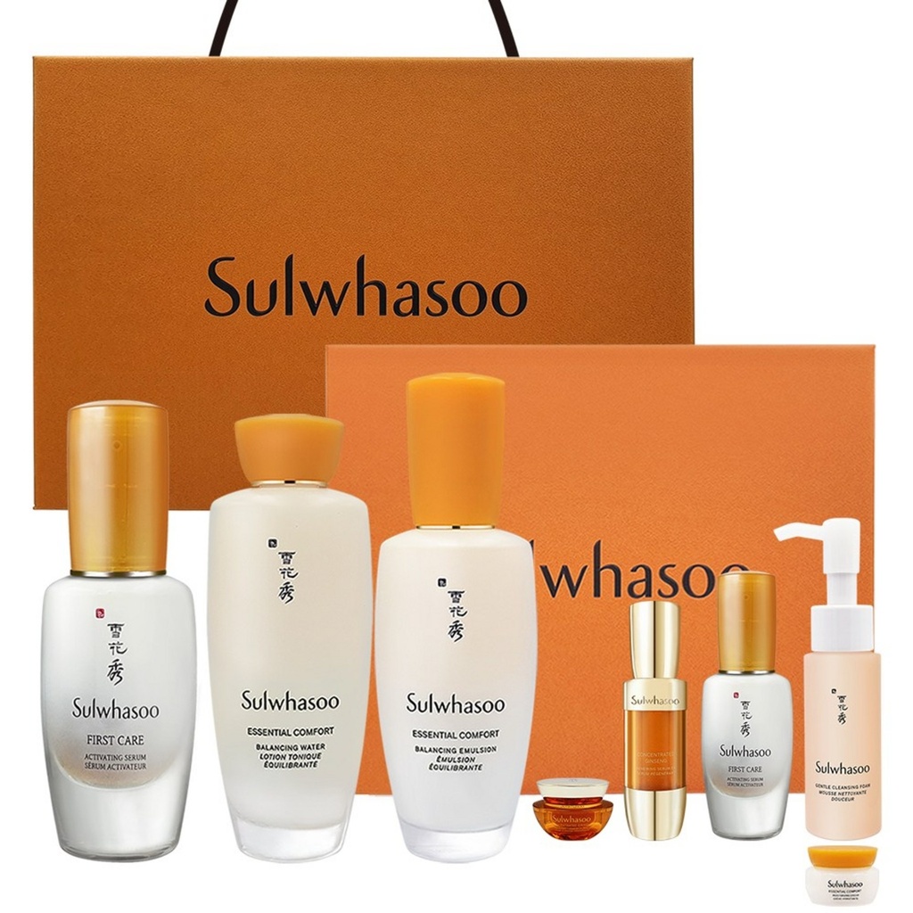 Sulwhasoo First Care Essential 3-piece Set (First Care Activating Serum 90ml Concentrated Ginseng Renewing Serum 8ml Concentrated Ginseng Renewing Cream Classic 10ml Gentle Cleansing Foam 50ml Firming Cream 5ml)