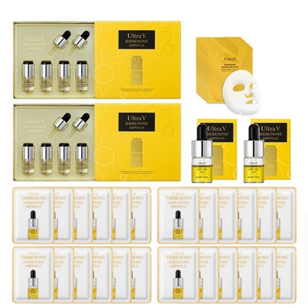 Ultra V Idebenone Ampoule 6ml x 10p + Signature Mask 10p + Signature Ampoule Pouch 24p Set