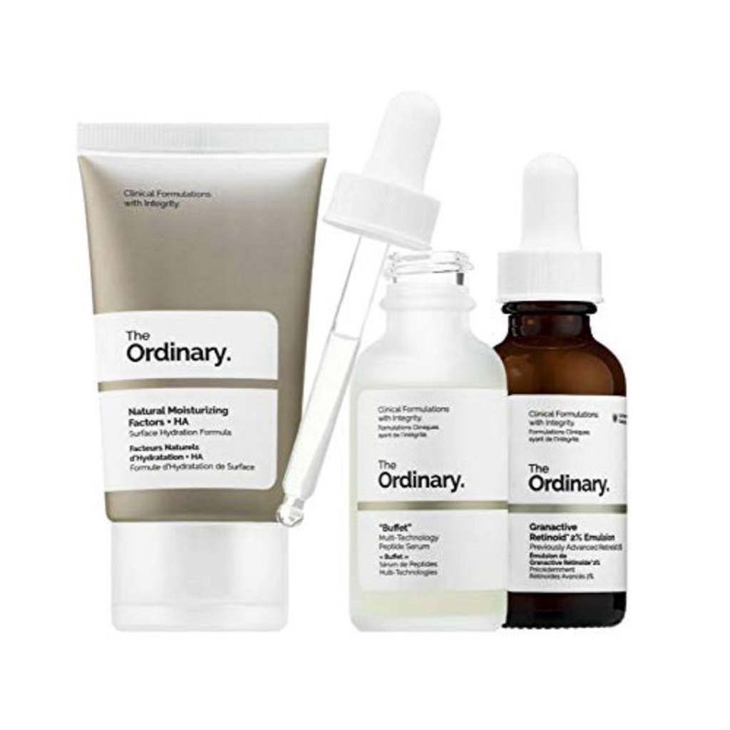 The Ordinary Natural Moisturizing Factor + HA + Granactive Retinoid 2% Emulsion + Buffet