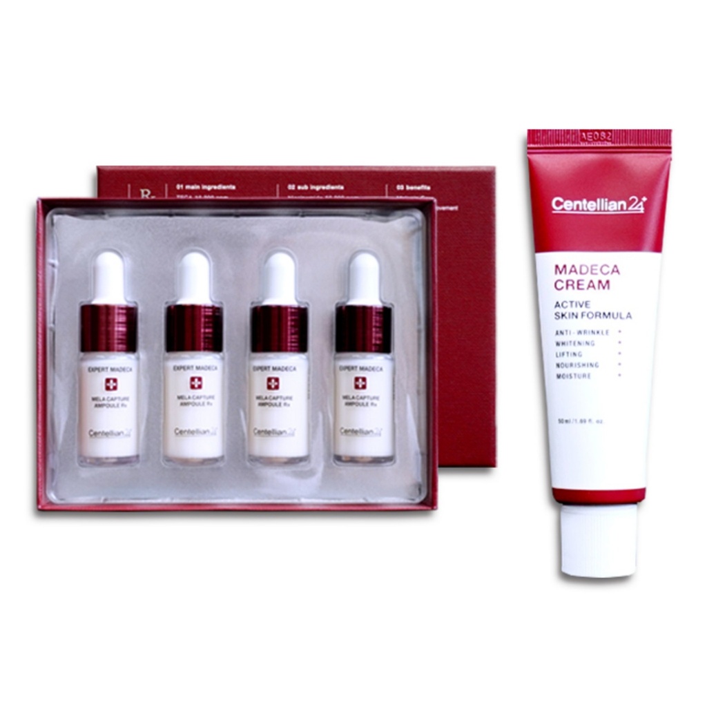 Centellian24 Expert Madeca Mela Capture Ampoule Rx 4p + Madeca Cream Active Skin Formula 50ml Set