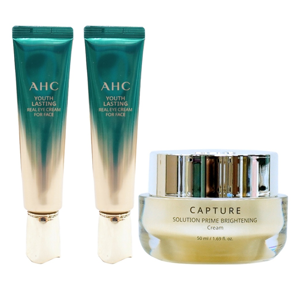 AHC Eye Cream Season 9 30ml x 2p + Capture Solution Prime Brightening Cream 50ml