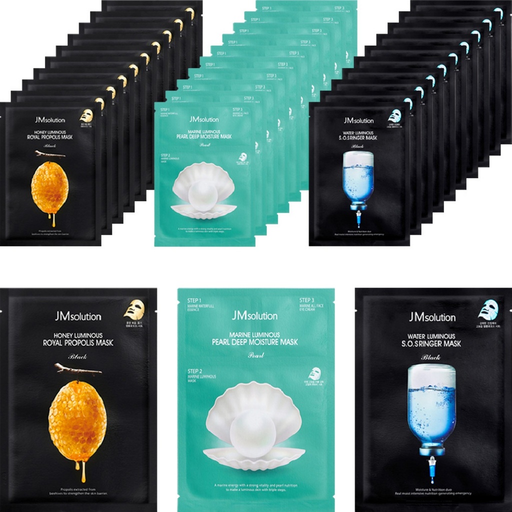 JM solution Mask Pack Honey Light 10p + Ringer Water Light 10p + Blue Light 10p Set