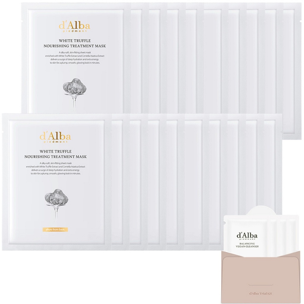 Dalba White Truffle Nourishing Treatment Mask 25ml x 20p+ Weak Acidic Gel Cleanser 3ml x 5p Set