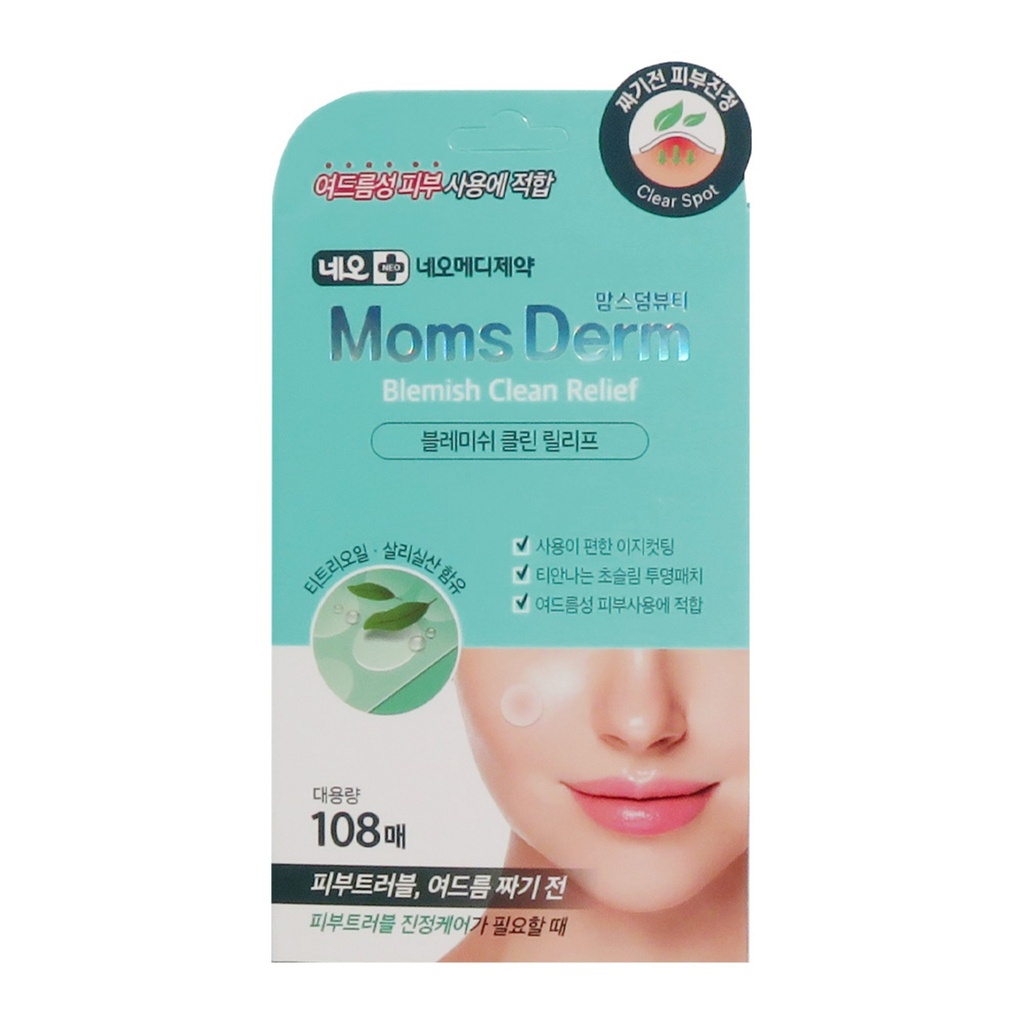 Neo Mom's Dum Beauty Blemish Clean Relief Acne Spot Patch 10mm x 80p + 12mm x 28p Set