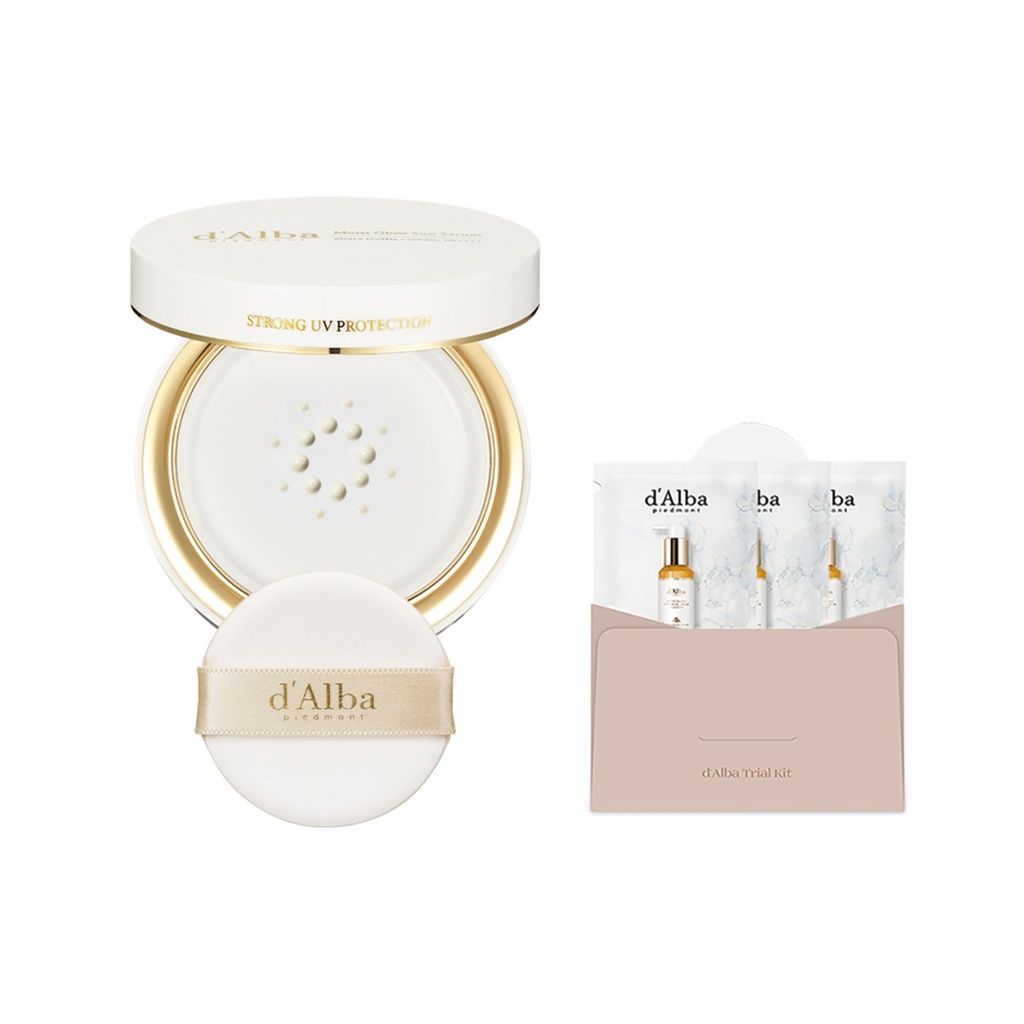 Dalba Moist Glow Sun Serum Pact Type 13ml SPF50+ PA++++ + Serum Cleanser 3ml x 3p Set