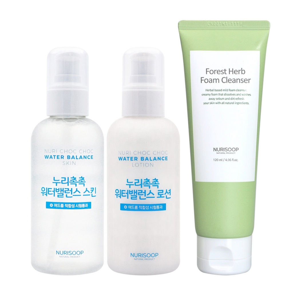 Nurisup Nuri Moist Skin 160ml + Lotion 160ml + Noksamcho Foam Cleanser 120ml