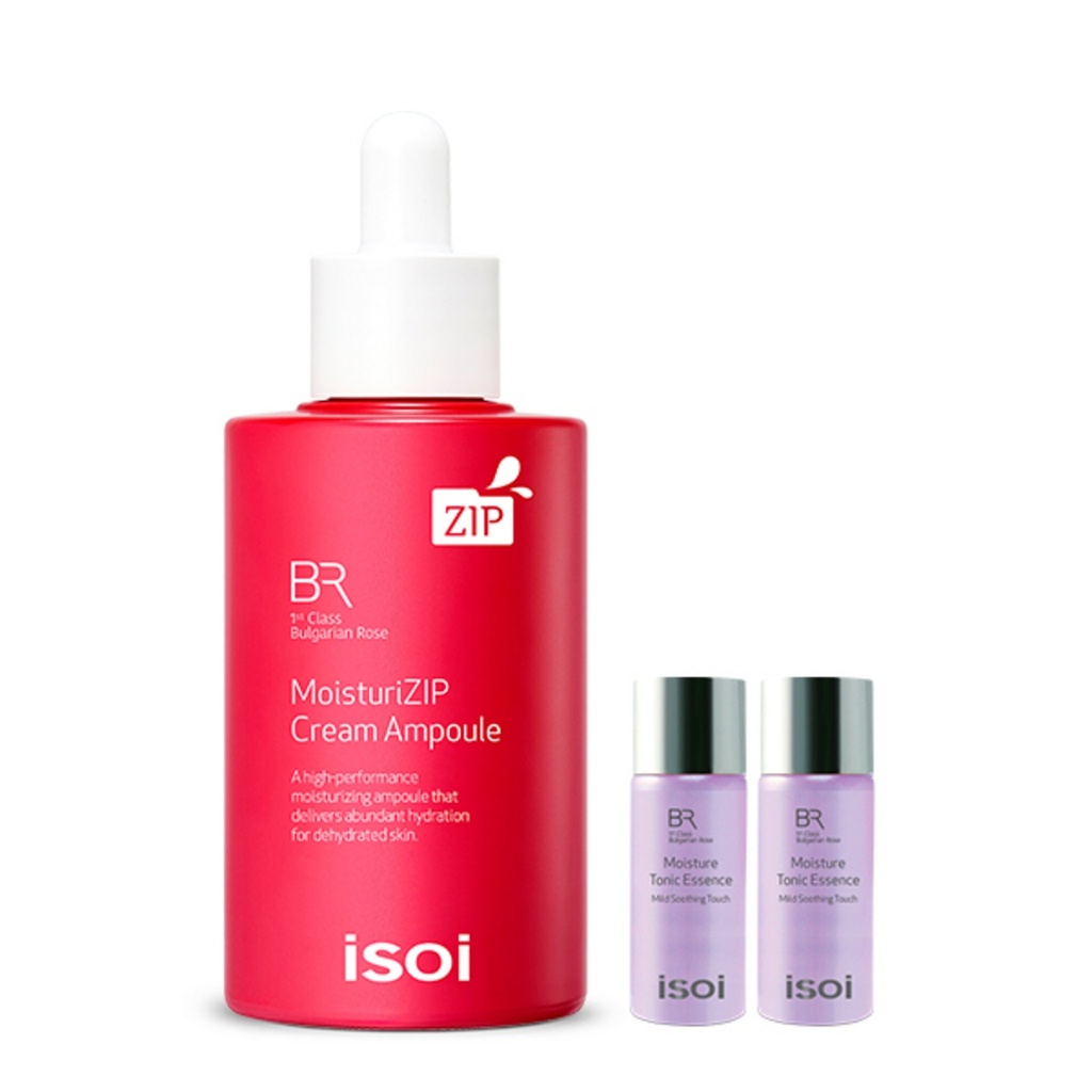 Isoi Bulgarian Rose Moisture ZIP Cream Ampoule 70ml + Moisture Tonic Essence 8ml x 2p