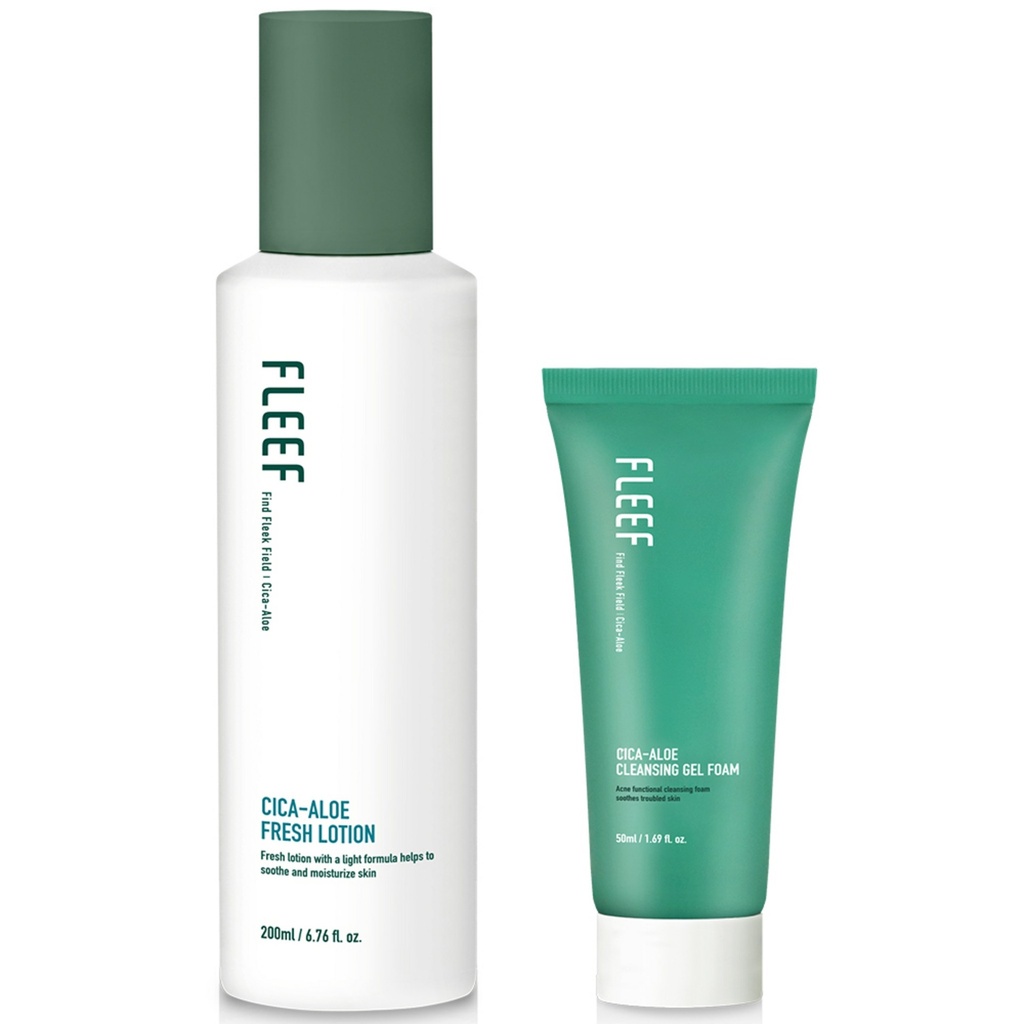 Flip Cica Aloe Weak Acid Fresh Lotion 200ml + Cleansing Gel Foam 50ml