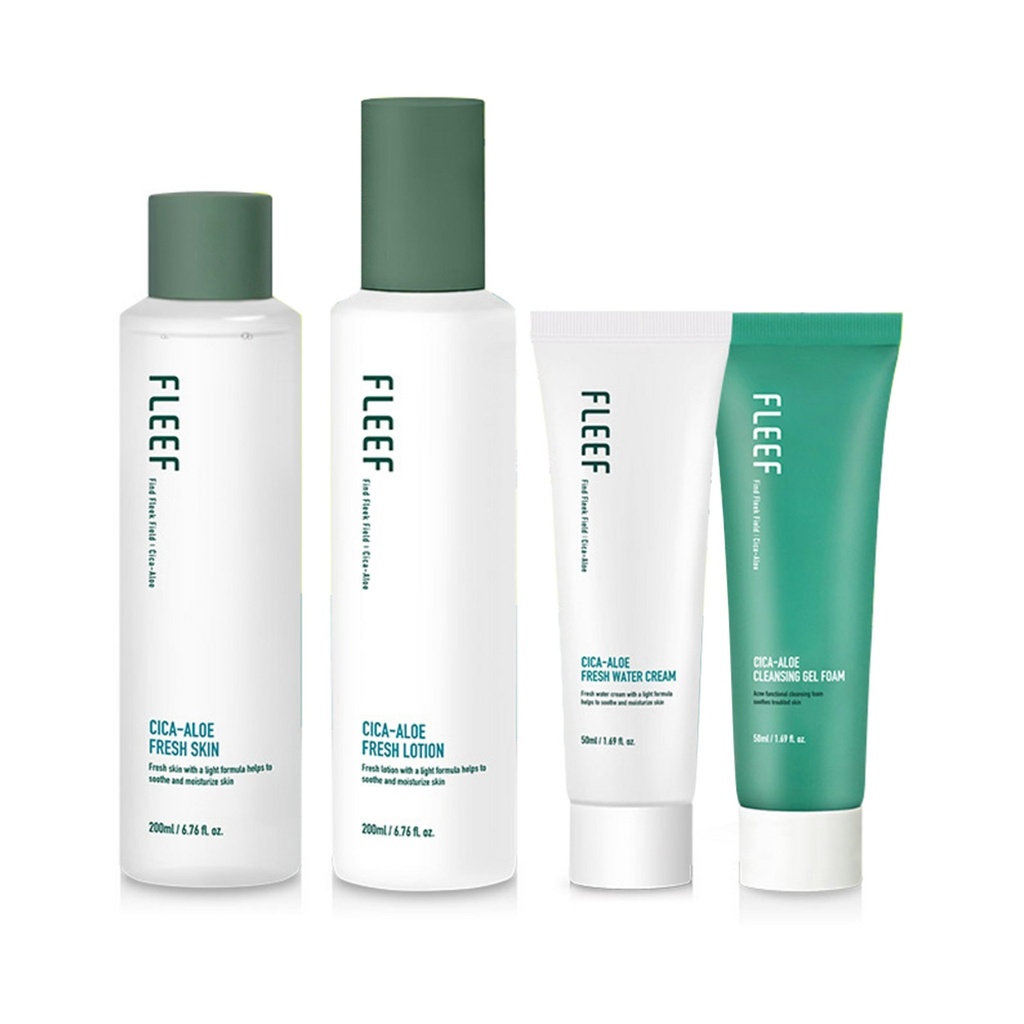 Flip Cica Aloe Fresh Gift Set Fresh Skin 200ml + Fresh Lotion 200ml + Moisture Cream 50ml + Gel Foam 50ml