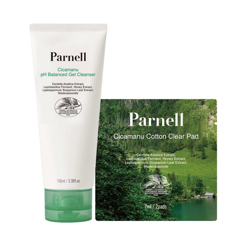 Parnell Cicamanu Weak Acidic Gel Cleanser 100ml + Clear Pad 2p Set