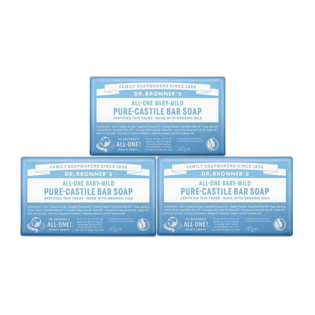 Dr. Bronner's Baby Mild Pure Castile Bar Soap