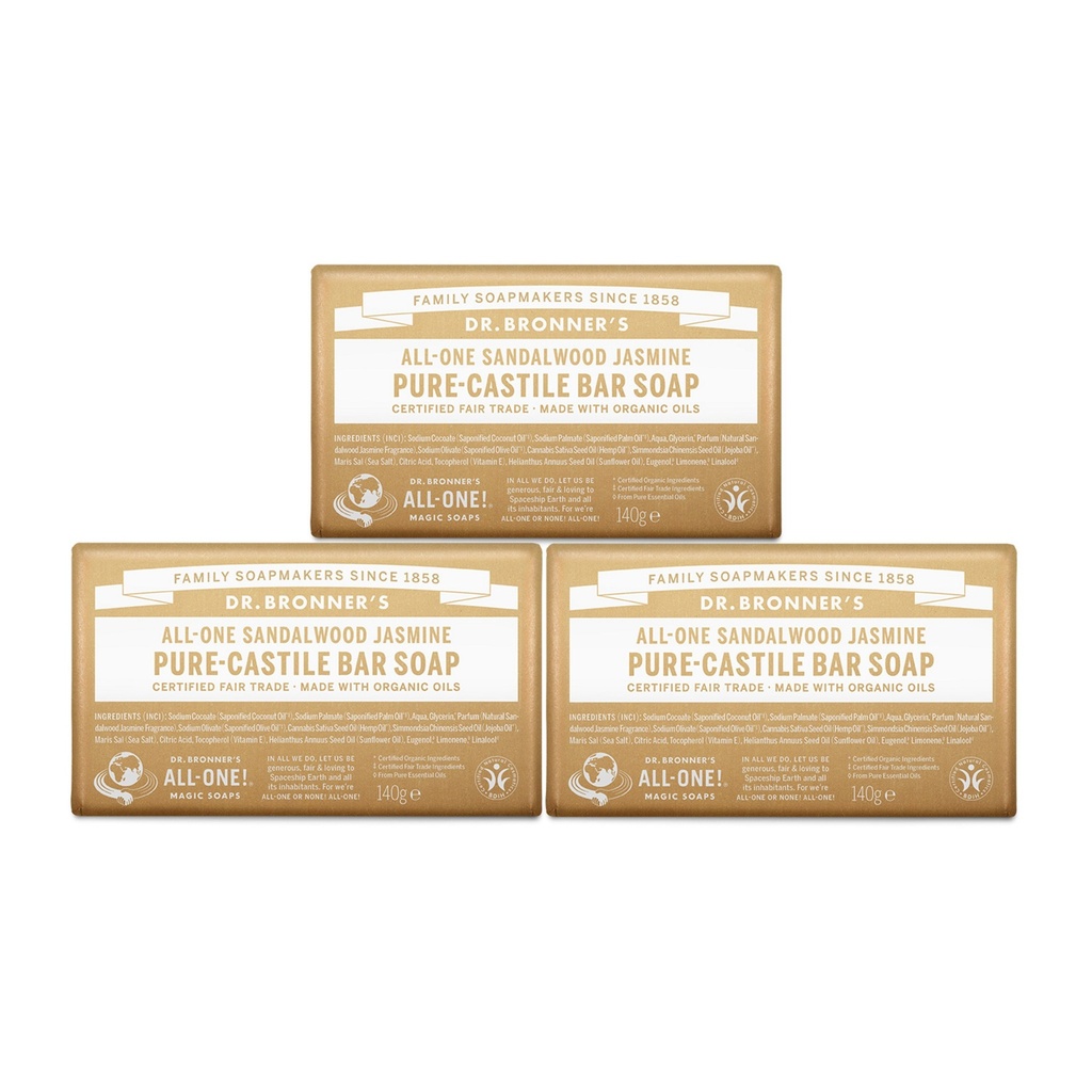 Dr. Bronner's Sandalwood Jasmine Pure Castile Bar Soap