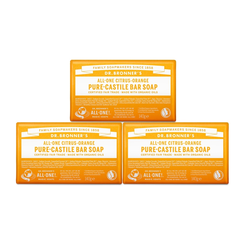 Dr. Bronner's Citrus Orange Pure Castile Bar Soap