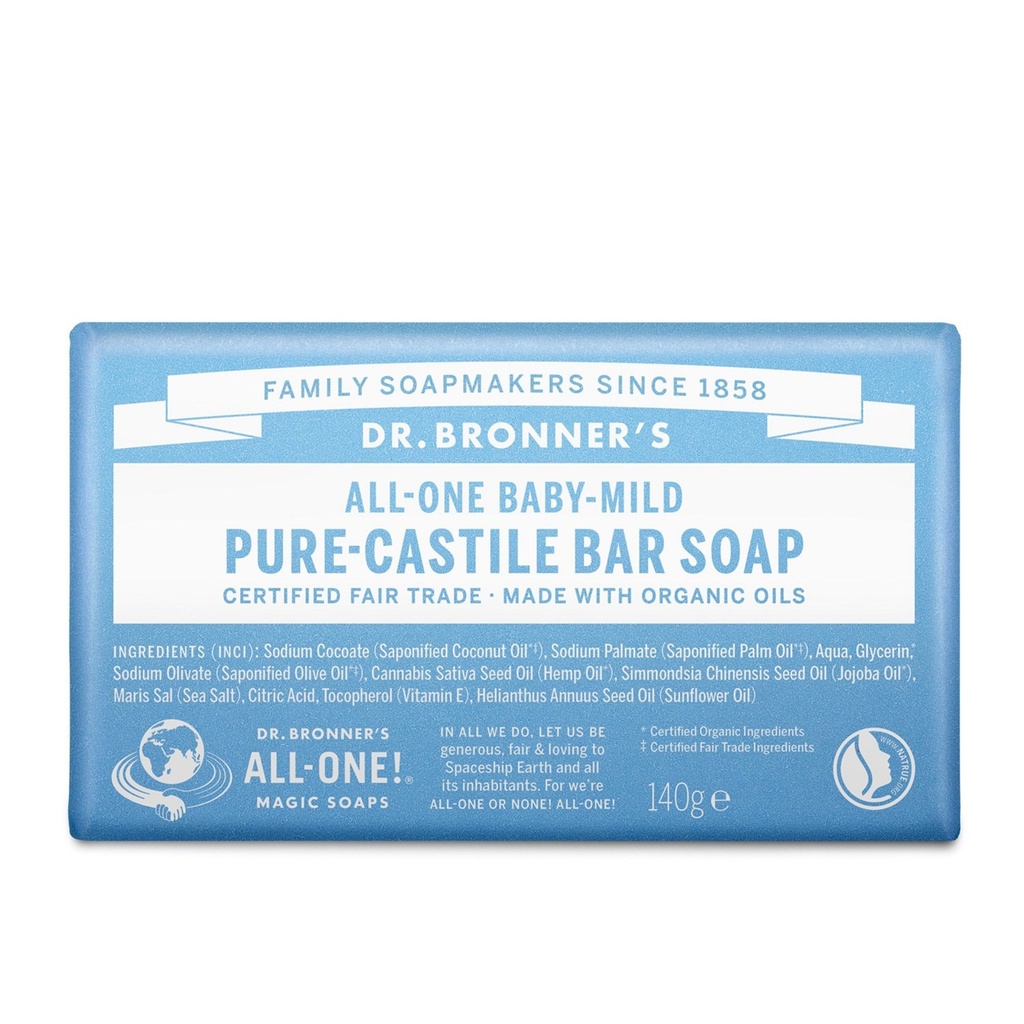 Dr. Bronner's Baby Mild Pure Castile Bath Soap 140g