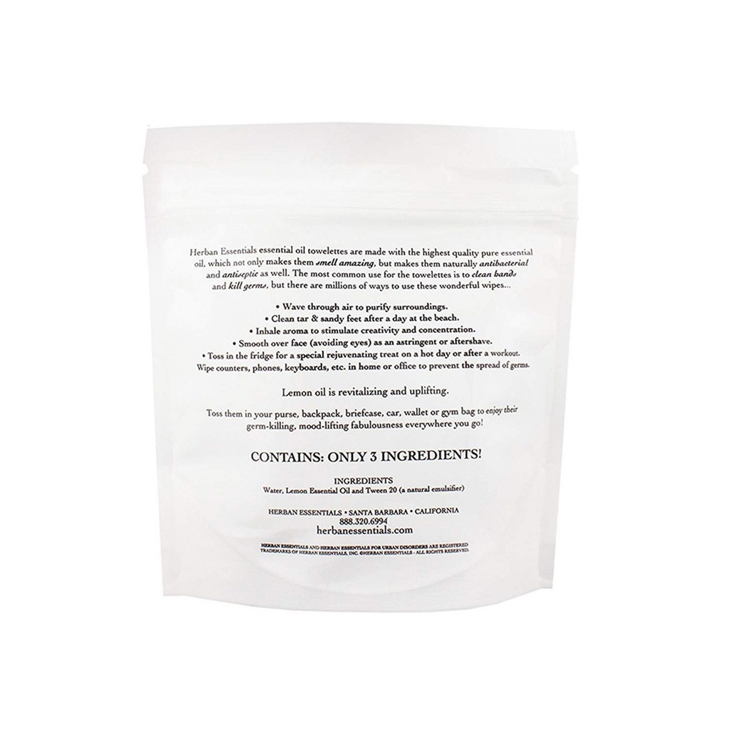 Herban Essentials Lemon Oil Towelette Cleansing Tissue