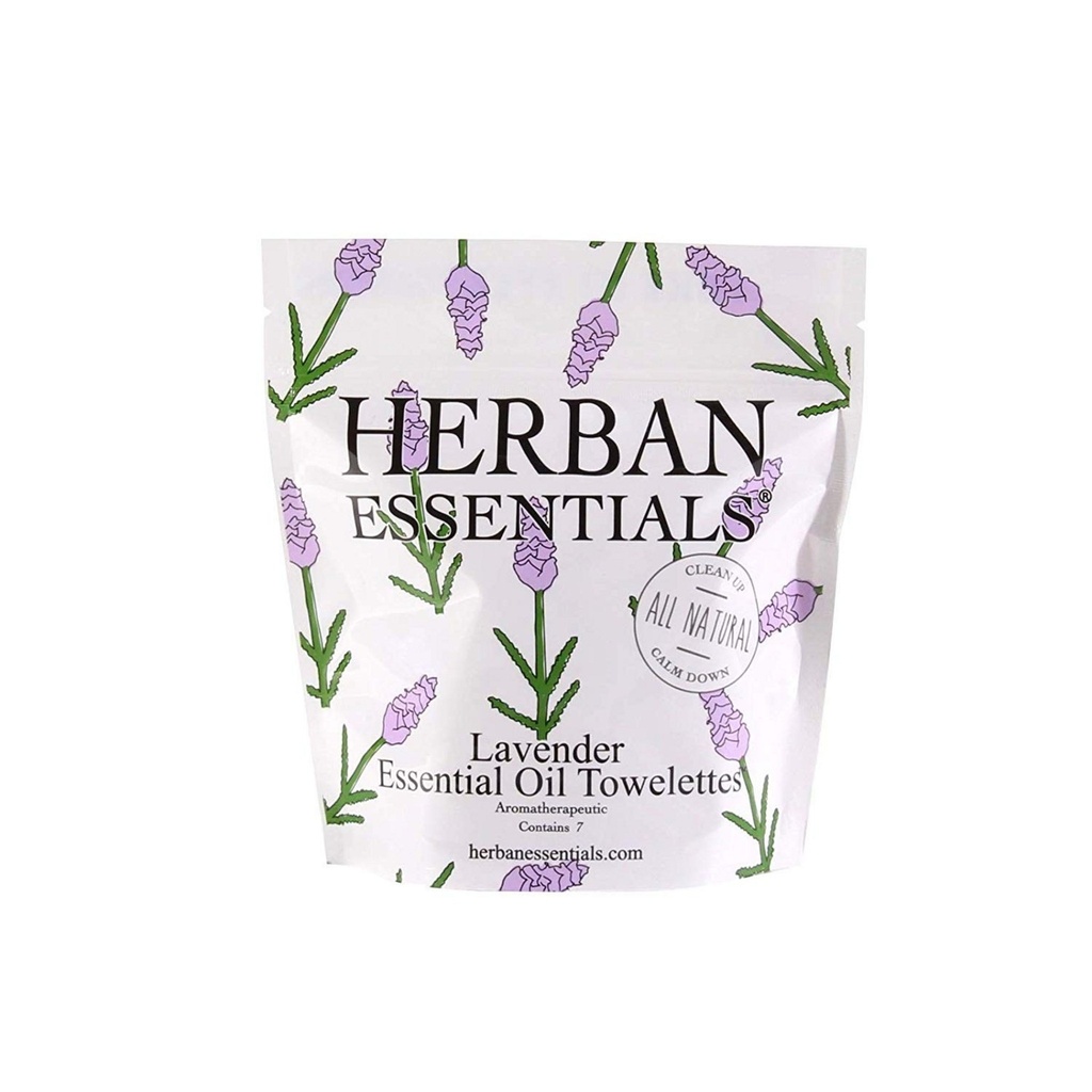 Herban Essentials Lavender Essential Oil Towelette Cleansing Tissue