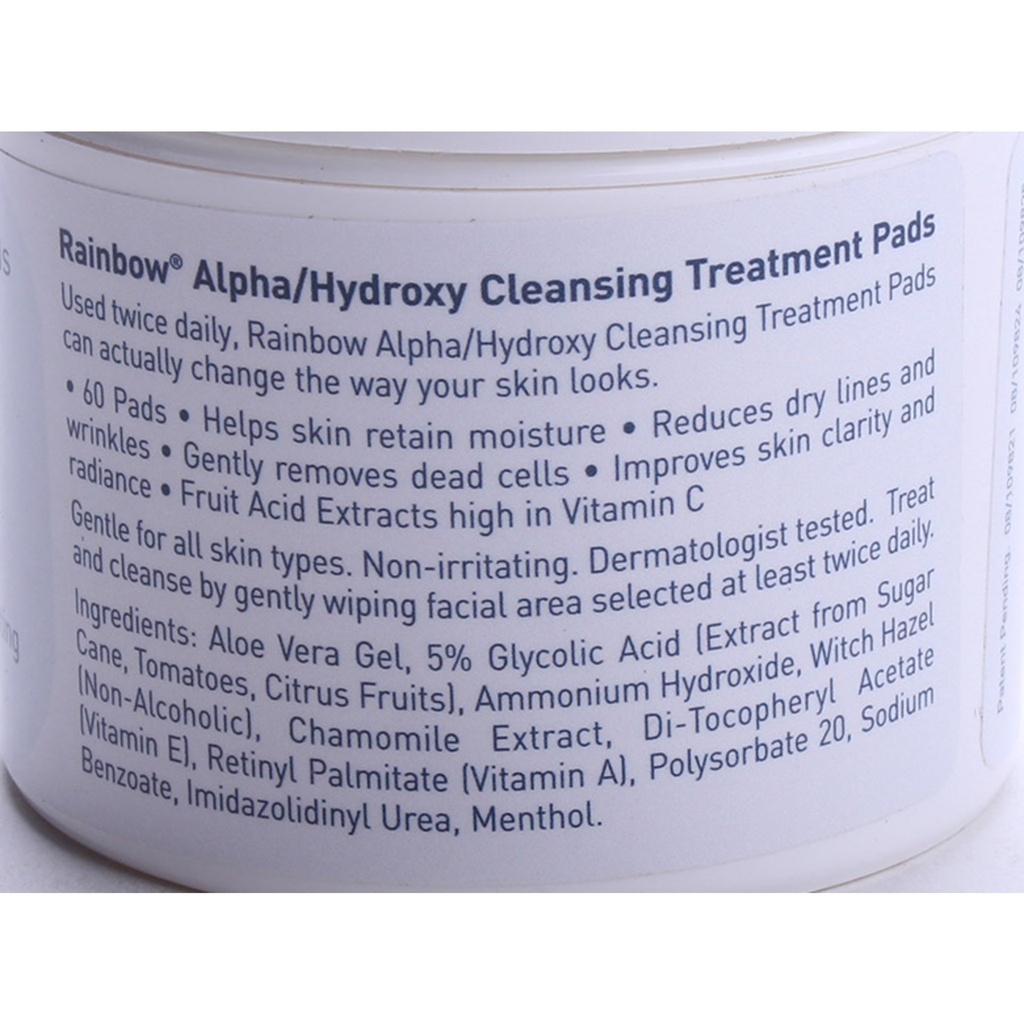 Rainbow Research Alpha Hydroxy Cleansing Treatment Pads