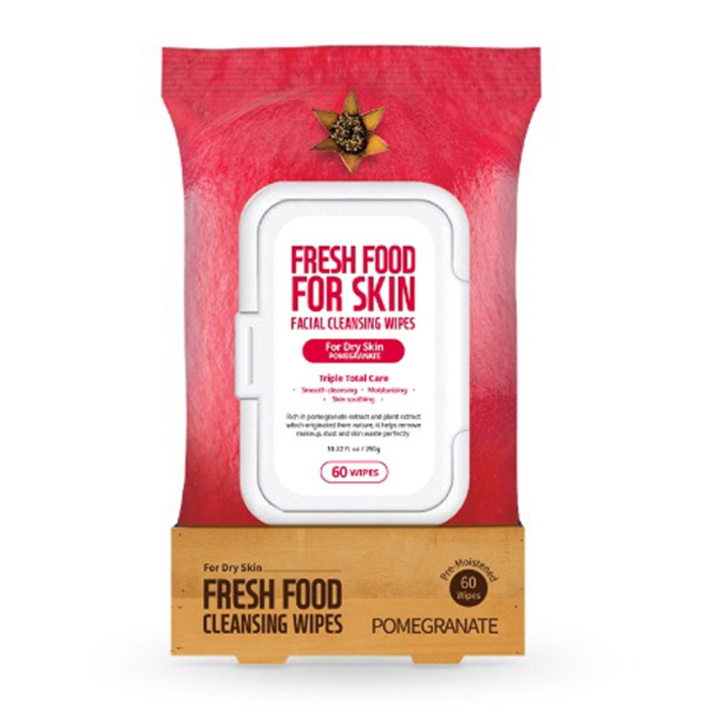 Farmskin Fresh Food For Skin Cleansing Wipes Pomegranate