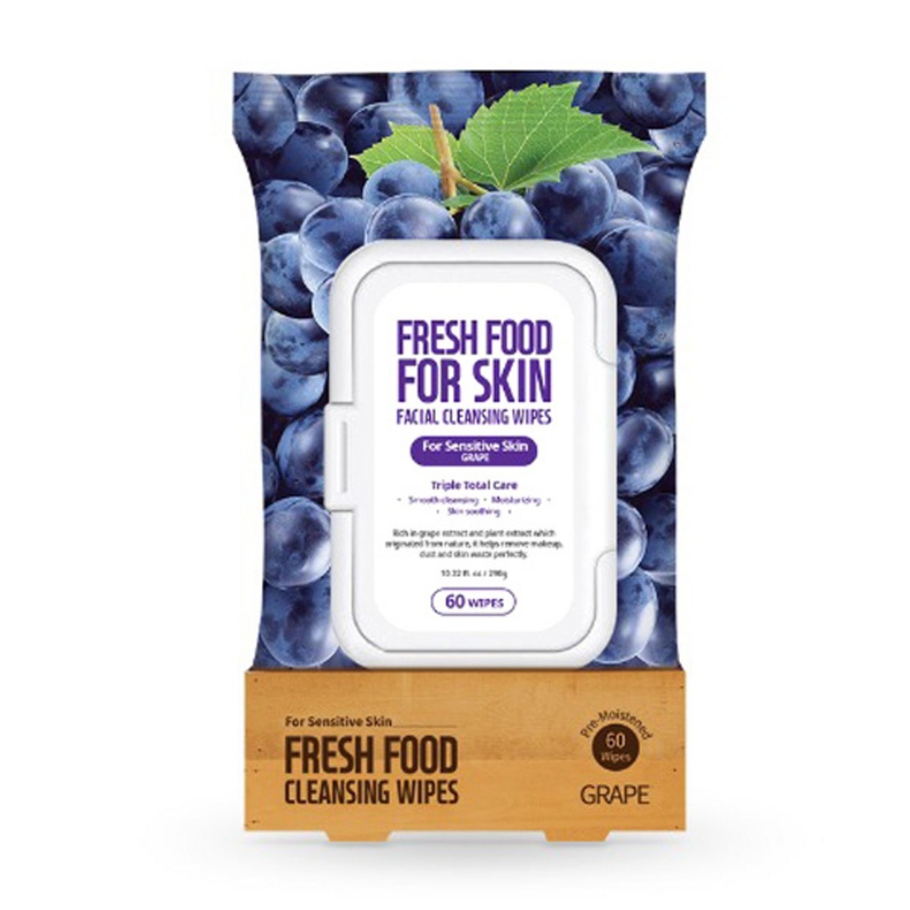 Farmskin Fresh Food For Skin Cleansing Wipes Grape