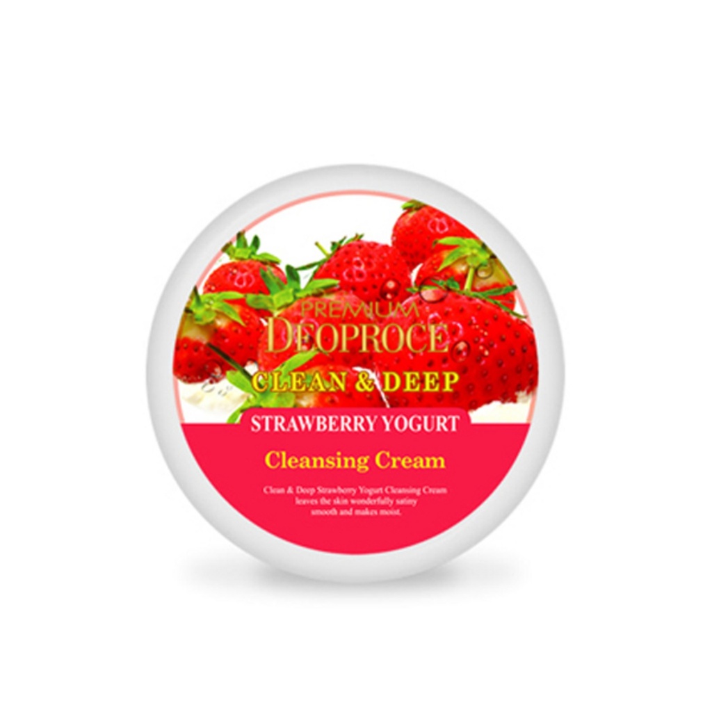 Deoproce Premium Clean and Deep Strawberry Yogurt Cleansing Cream