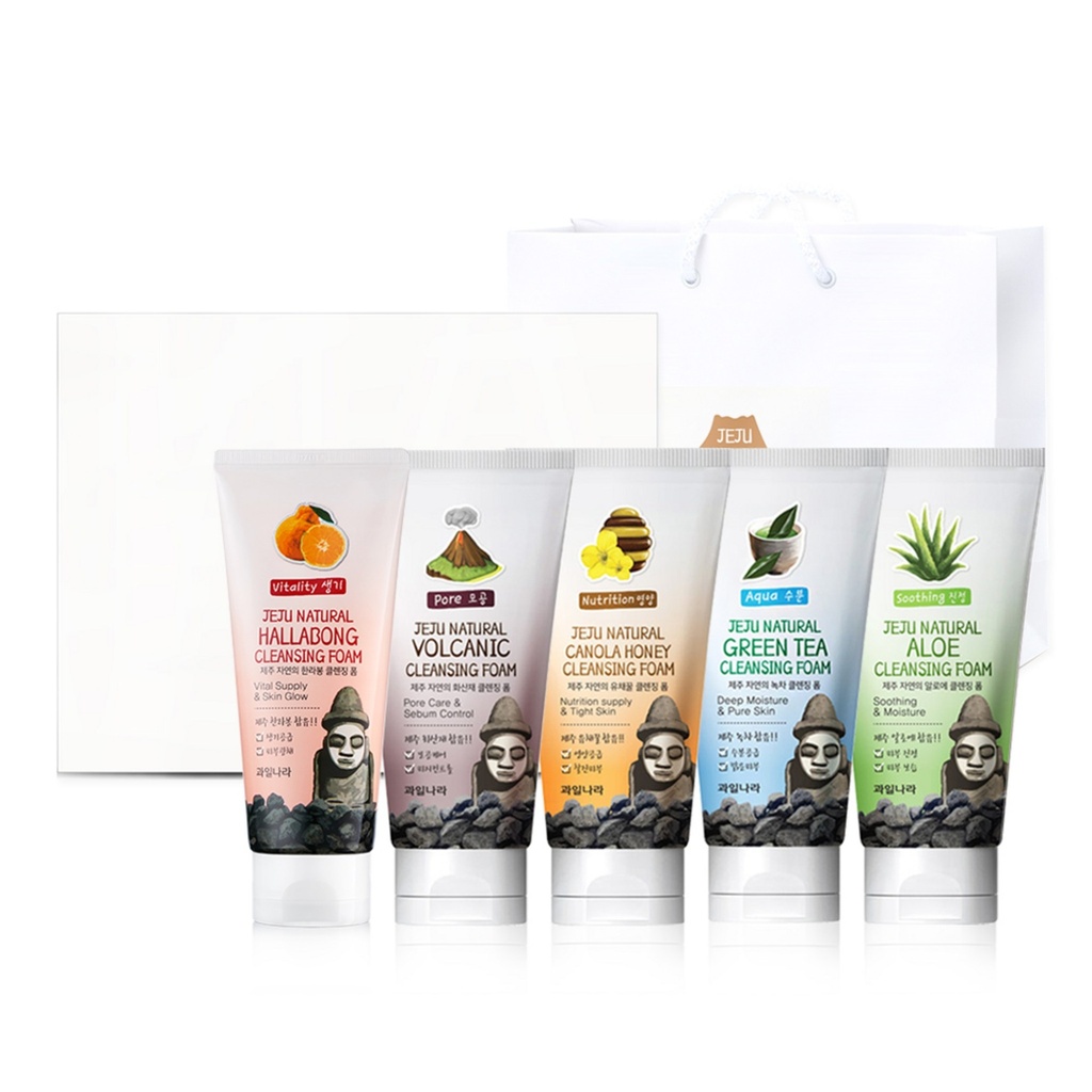 Kwailnara Jeju Foam Cleansing 5 kinds gift set + shopping bag