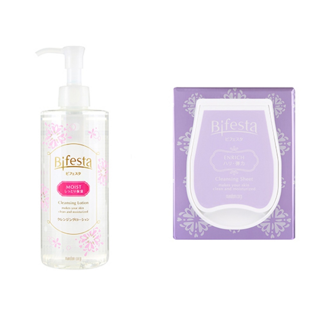 Bifesta Cleansing Water Moist + Cleansing Sheet Coenzyme Q10