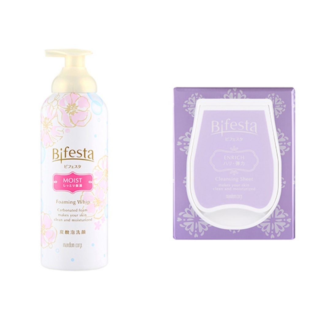 Bifesta Cleansing Mousse Foam Moist + Cleansing Sheet Coenzyme Q10