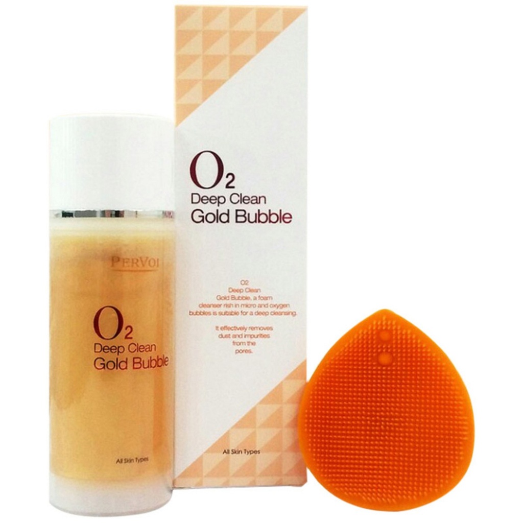 Pervoy O2 Deep Clean Gold Bubble Cleansing + Silicone Face Washing Brush