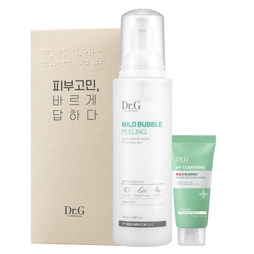 [SKU_2KQNOYA_45PT6AF] Dr.G Mild Bubble Peeling 135ml + Red Blemish Clear Soothing Foam 30ml Set