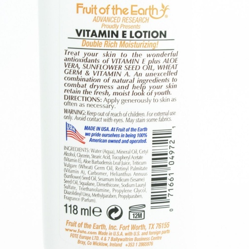 [SKU_1CP57A_4B3P2Y] Fruit of the Earth Vitamin E Skin Care Lotion