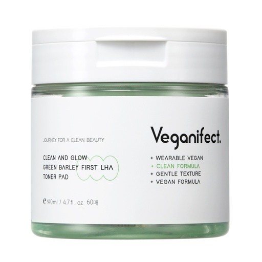 [SKU_35M1QD9_7JPTD6W] Vegan Effect Green Barley First LHA Exfoliation Toner Pad 140ml