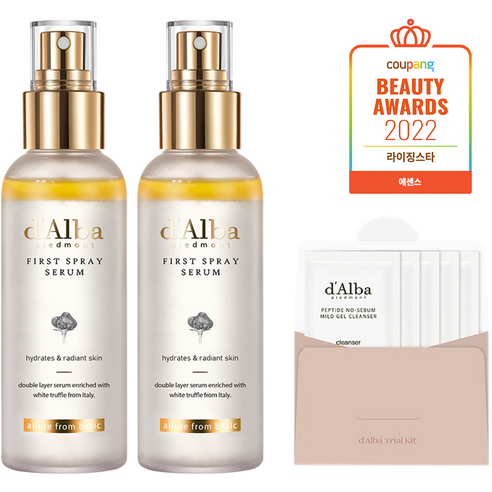 [SKU_2M6FMBP_4C72QB9] Dalba White Truffle First Spray Serum 100ml 2EA + Weak Acidic Gel Cleanser 15ml