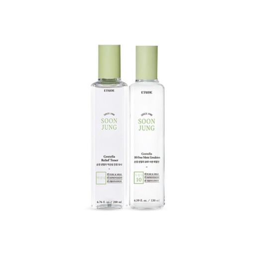 [SKU_2TXIVF0_5I2T1V9] Etude Soonjung Centella Toner 200ml + 15ml + Emulsion 130ml + 15ml + Cica Balm 10ml