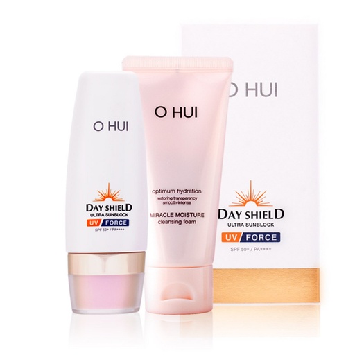 [SKU_2SIUD50_564DS9Q] Lime Ohui Day Shield Ultra UV Force Sun Cream 50ml + Miracle Moisture Cleansing Foam 80ml Set