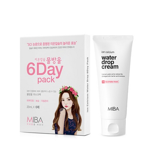 [SKU_3498UWL_4PXSBIM] Miba Ion Calcium Water Drop Moisture Cream 100ml + Ion Calcium Water Drop 6day Mask Pack 20ml x 6p