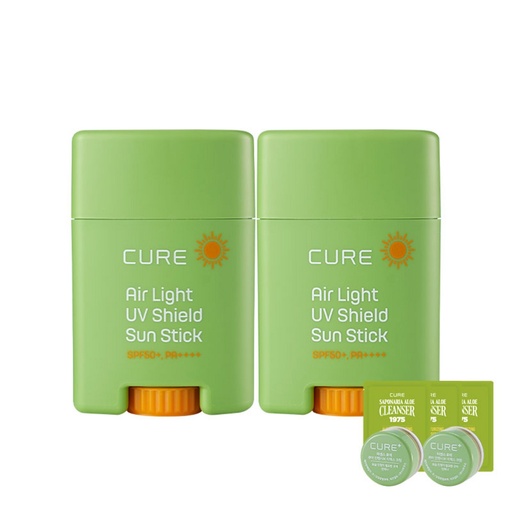 [SKU_2RIADEW_50RM8NA] Kim Jung-moon Aloe Cure Air Light UV Shield Sun Stick 20g x 2p + 2X Cream 3.5g x 2p + Cleanser 2ml x 3p