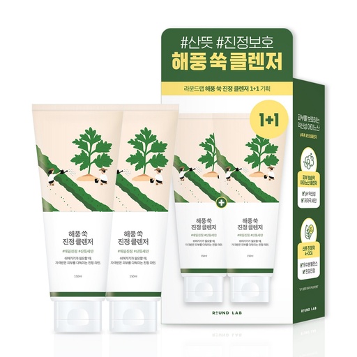 [SKU_2P2PEVT_4PSWLNC] Round Lab Seaweed Wormwood Calming Cleanser 1+1