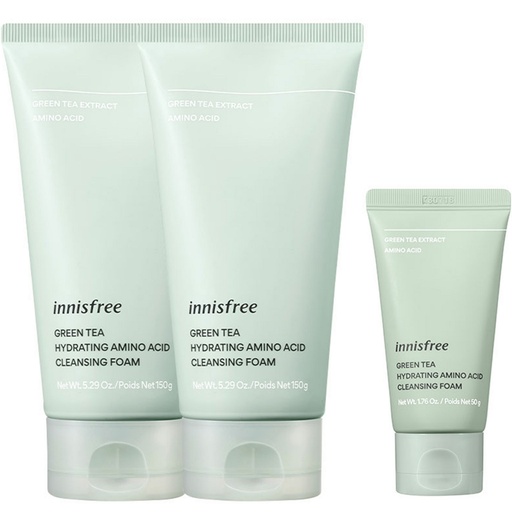 [SKU_31QYN12_6YKMOSJ] Innisfree Green Tea Moist Amino Cleansing Foam 150g x 2p + 50g Set