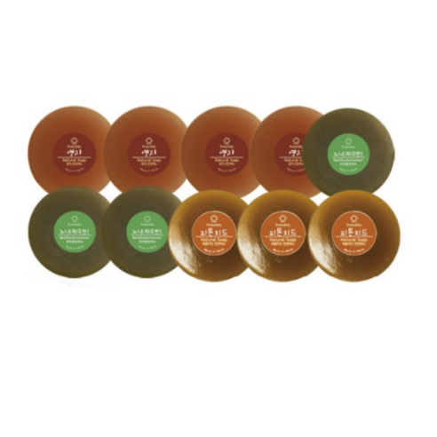 [SKU_2DR68H_6WZBWH] Probubbly Premium Neutral Soap 10p Set 1100g Reishi 4p + Noni 3p + Cypress 3p