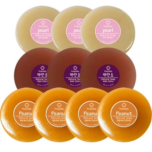 [SKU_WNBV65_1JIXVWC] Probubbly Soap Peanut Sprout 110g x 4p + Pearl 110g x 3p + White Lotus Herb 110g x 3p Set