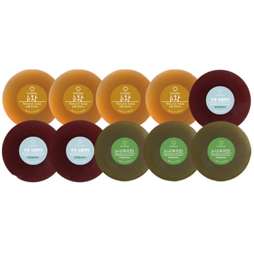 [SKU_2DR64R_6WZBIM] Probubbly Premium Neutral Soap 10p Set 1100g Sulfur 4p + Noni 3p + Deep Cleansing 3p