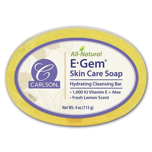 [SKU_W9W0OP_1ITOTLI] Carlson Labs All-Natural E-Gem Skin Care Soap Hydrating Cleansing Bar Fresh Lemon