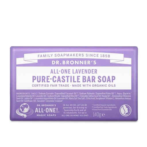 [SKU_3147SI1_6UNJRH2] Dr. Bronner's Lavender Pure Castile Bath Soap 140g