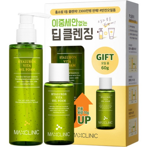 [SKU_352UDM4_7GQIADJ] Max Clinic Hyaluron Vita Oil Foam 180g + 60g